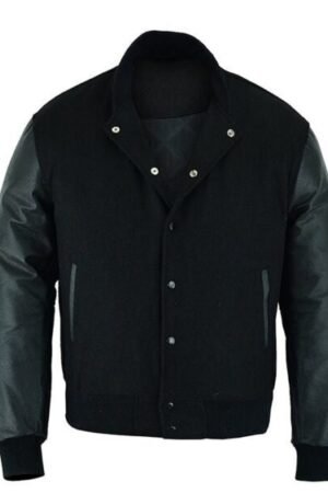 Black Letterman Jacket Mens