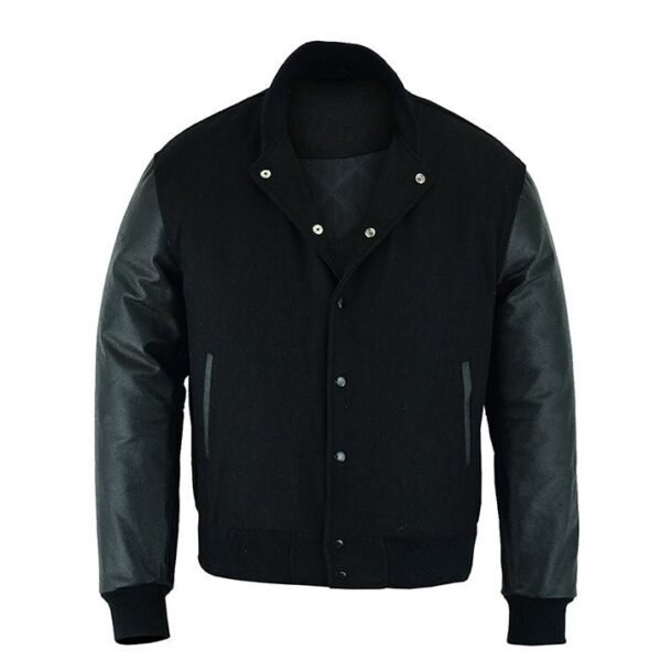 Black Letterman Jacket Mens