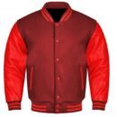 Premium Varsity Letterman Baseball Bomber Wool & Genuine Leather Sleeves  Jackets - 29