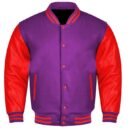 Premium Varsity Letterman Baseball Bomber Wool & Genuine Leather Sleeves  Jackets - 37
