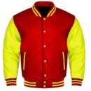 Premium Varsity Letterman Baseball Bomber Wool & Genuine Leather Sleeves  Jackets - 41