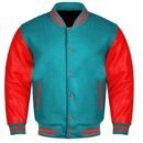Premium Varsity Letterman Baseball Bomber Wool & Genuine Leather Sleeves  Jackets - 47